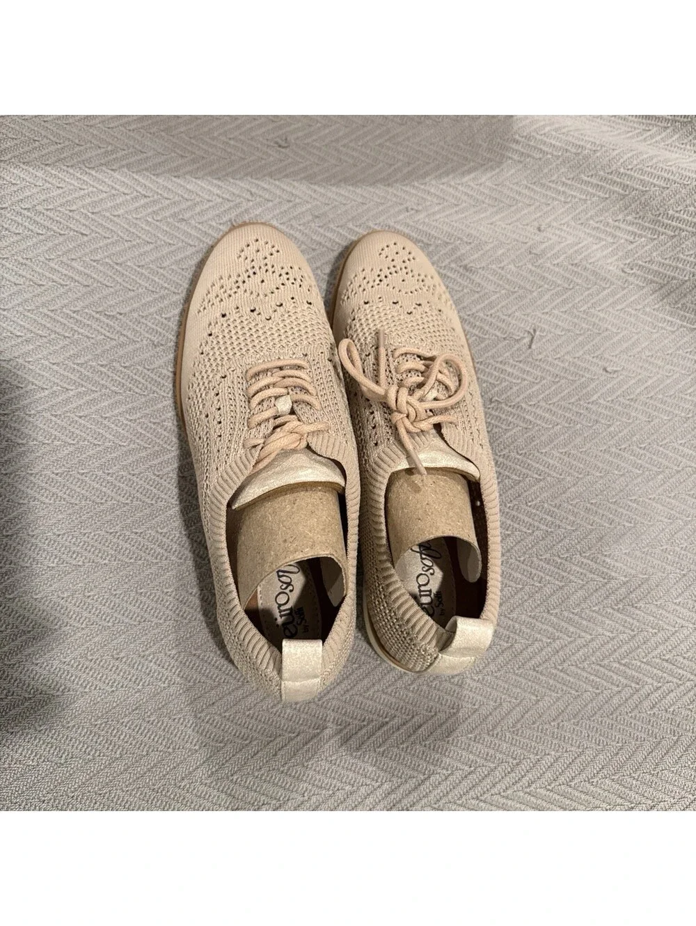 Eurosoft Virida Knit Oxford Shoes Women’s 7 Cream Comfort Lace Up NIB